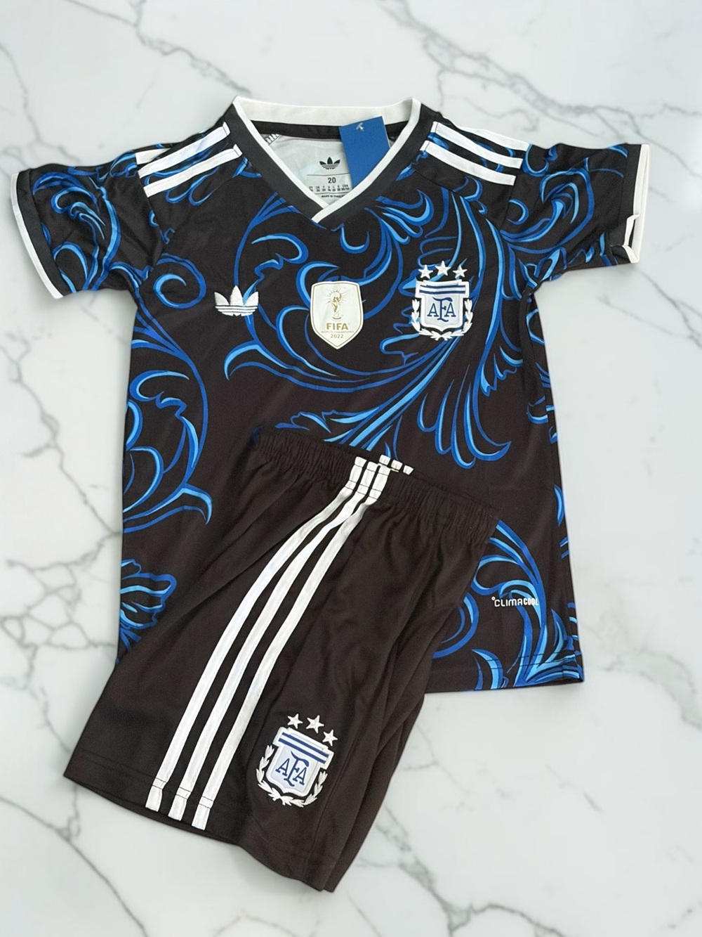 Argentina Away Kids Soccer Jersey Set Youth Uniform Black 2026